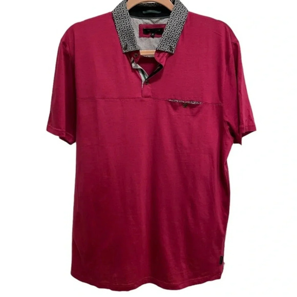 Ted Baker London Men's Fuchsia Golf Pocket Polo XL - Picture 1 of 13